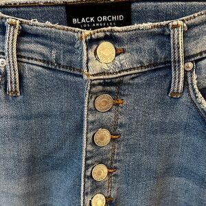 Black Orchid Light Blue Button-Fly Skinny Jeans